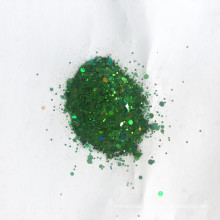 2019 green color polyester body chunky glitter